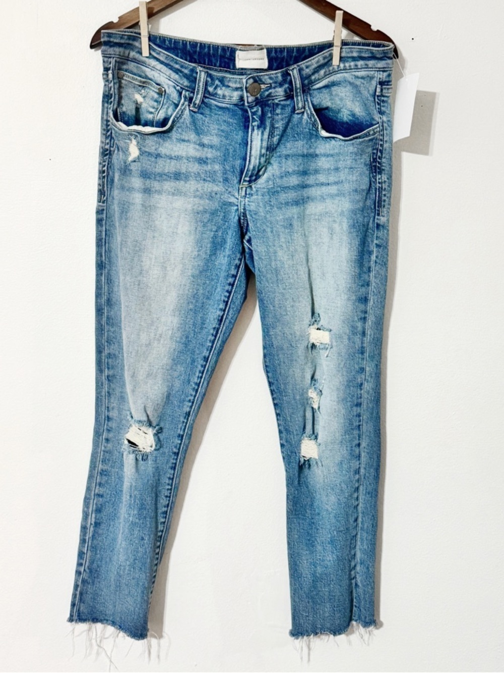 Gilded Intent Womens Light Blue Distressed Ankle Jeans size 31